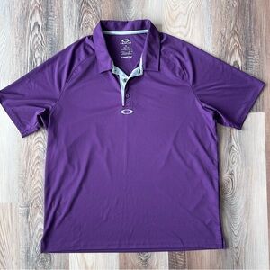 Oakley Men's Deep Purple Performance Polo with Contrast Placket